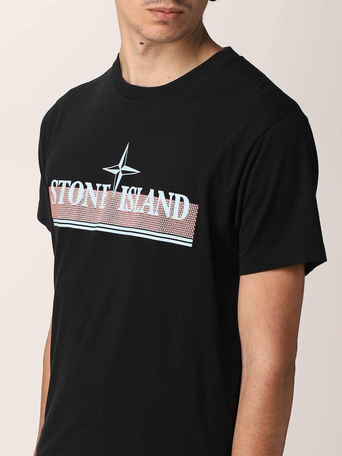 STONE ISLAND: T-shirt in cotton jersey - Black | T-Shirt Stone 
