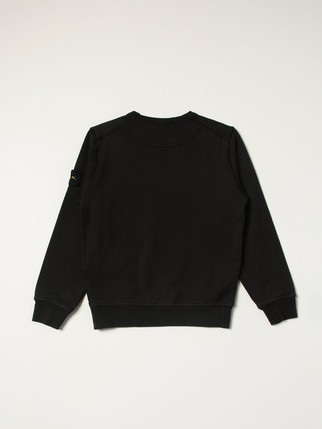 STONE ISLAND JUNIOR: cotton sweatshirt with logo - Black | Stone Island ...
