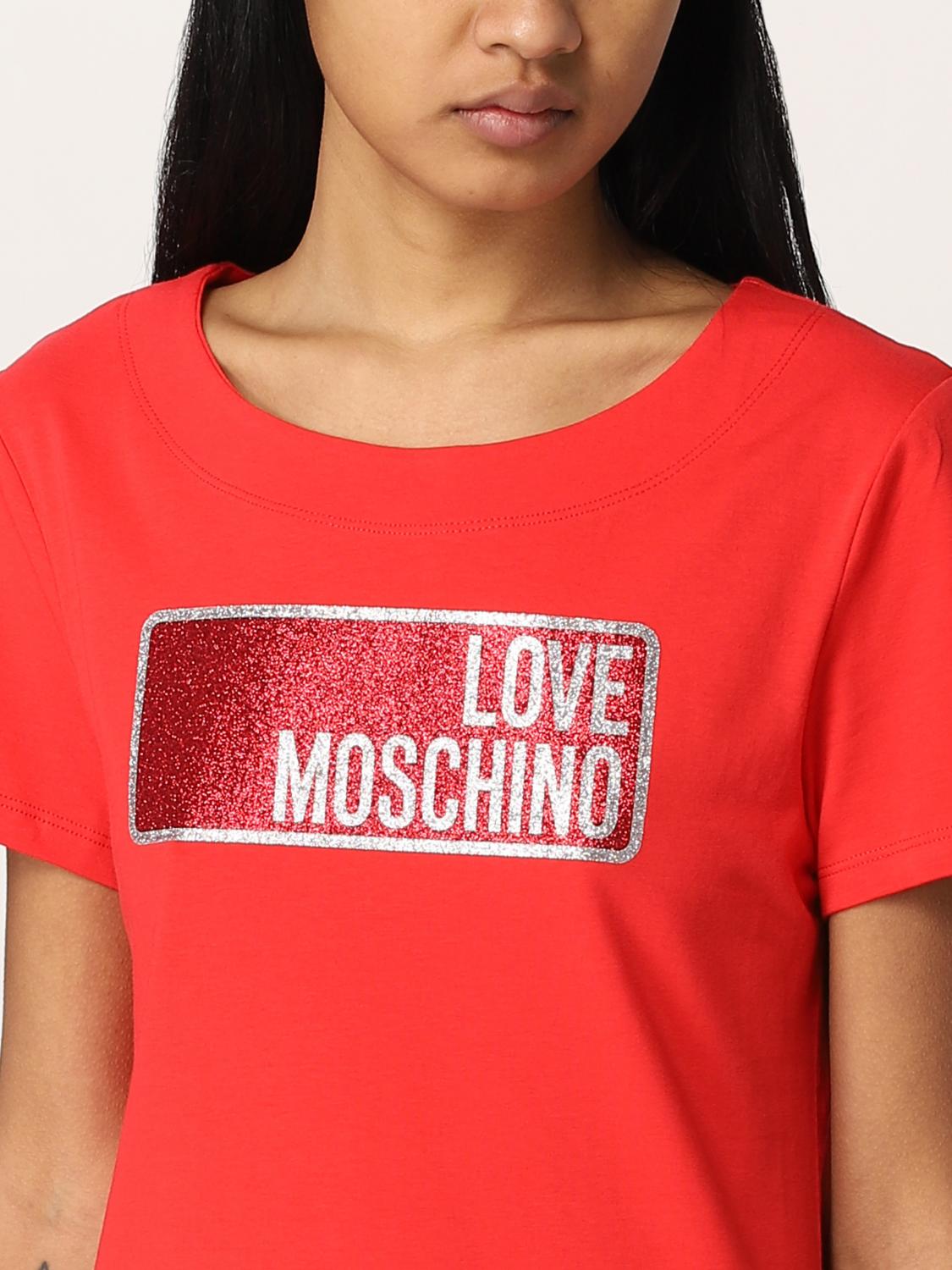 LOVE MOSCHINO Mezza manica girocollo stampa logo glitter Abito Love