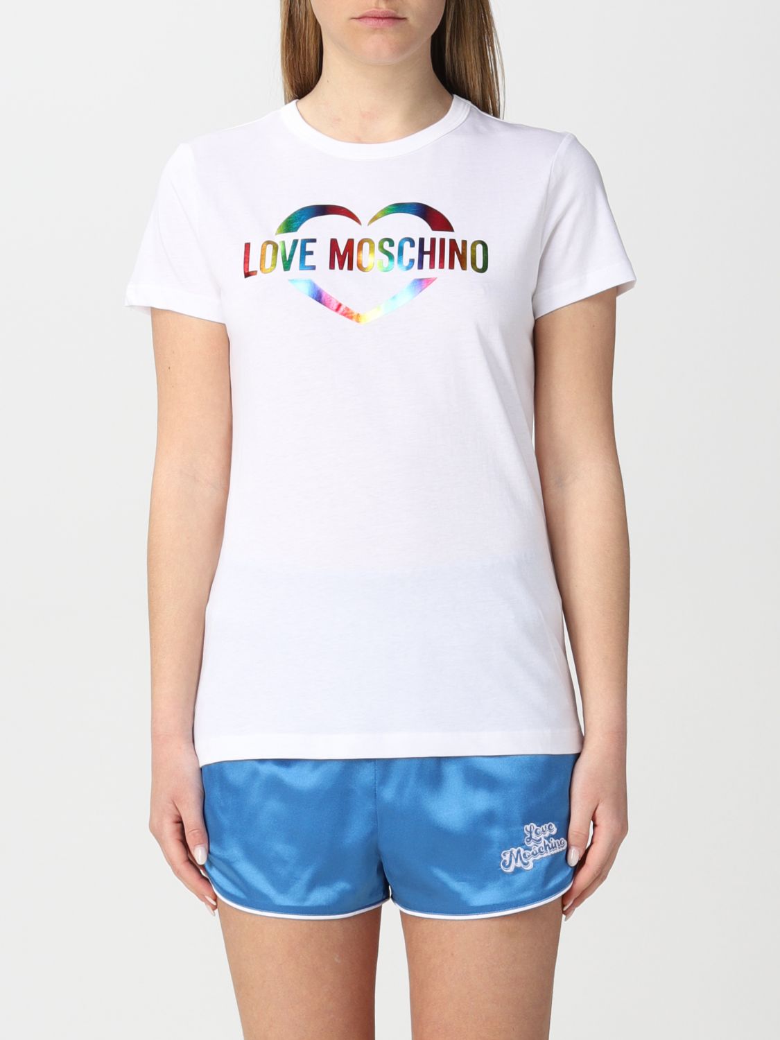 Love Moschino Cotton T-shirt With Logo In White