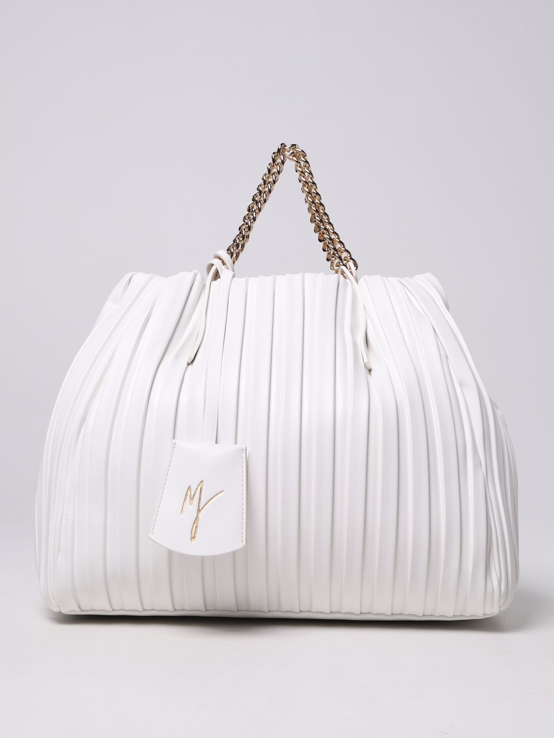 Manila Grace Jasmin Bag In Synthetic Leather In White | ModeSens