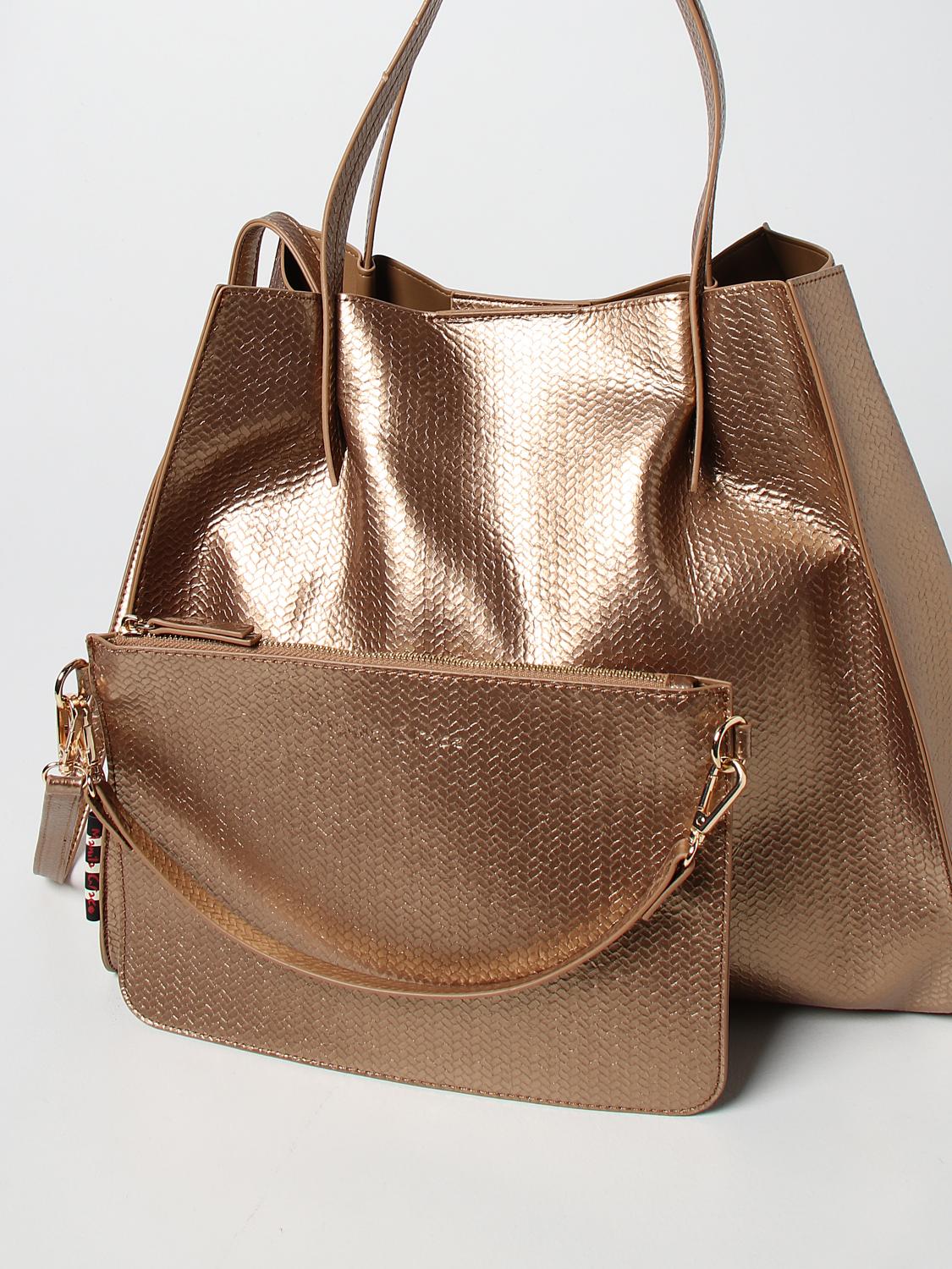 MANILA GRACE Doris tote bag in synthetic leather Bronze Manila