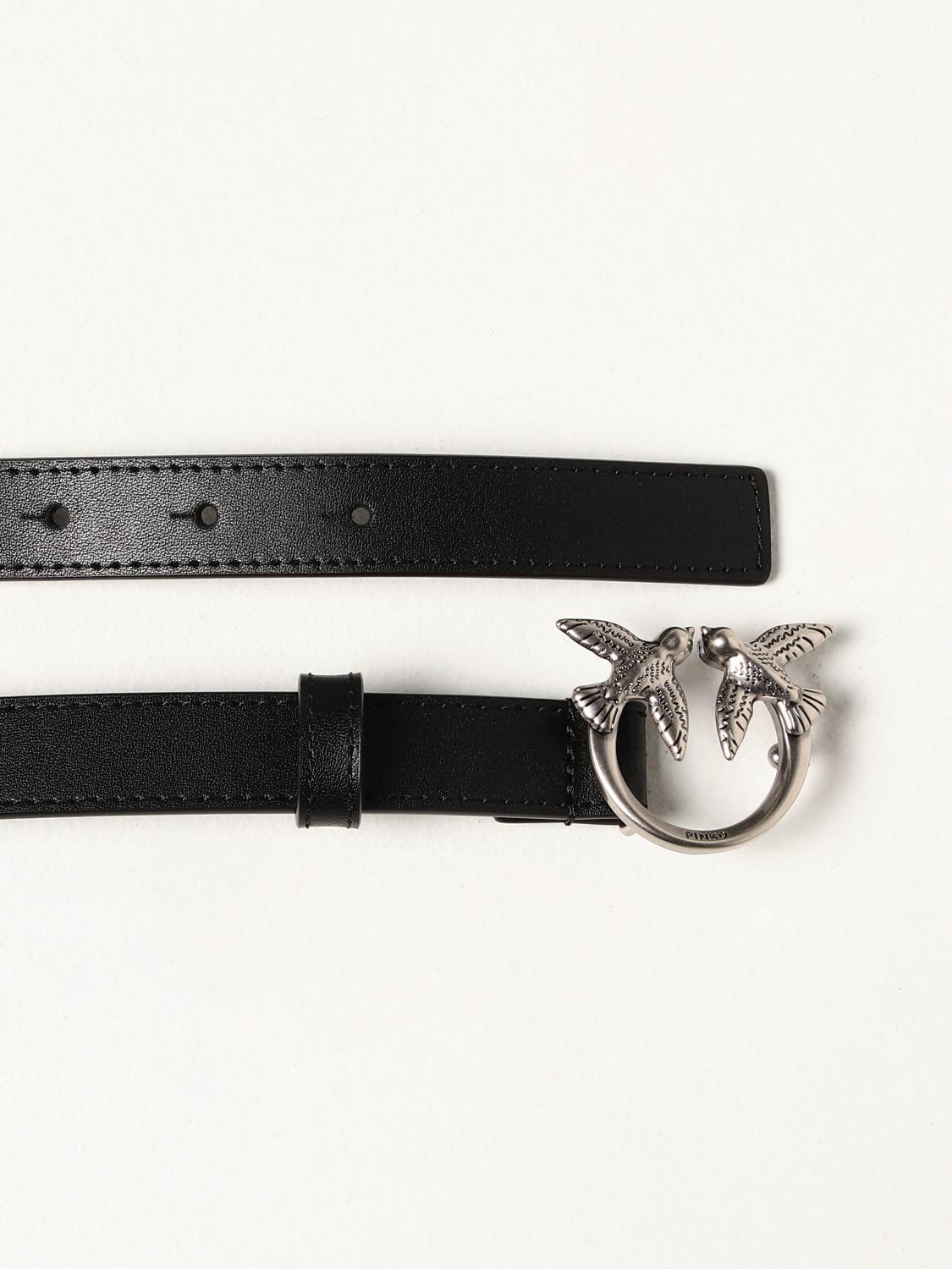 PINKO: Cintura Love Berry Simply in pelle - Nero 1 | Cintura Pinko  1H20ZVY7SP GIGLIO.COM
