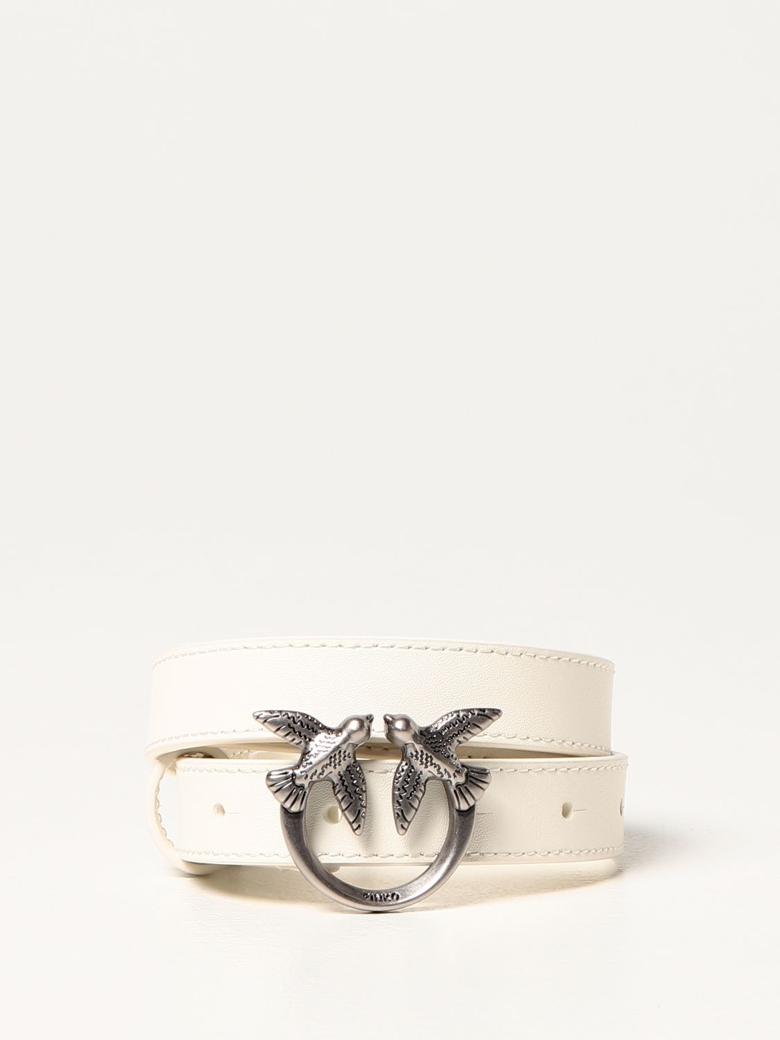 PINKO: Love Berry Simply leather belt - White 1 | Pinko belt 1H20ZVY7SP ...