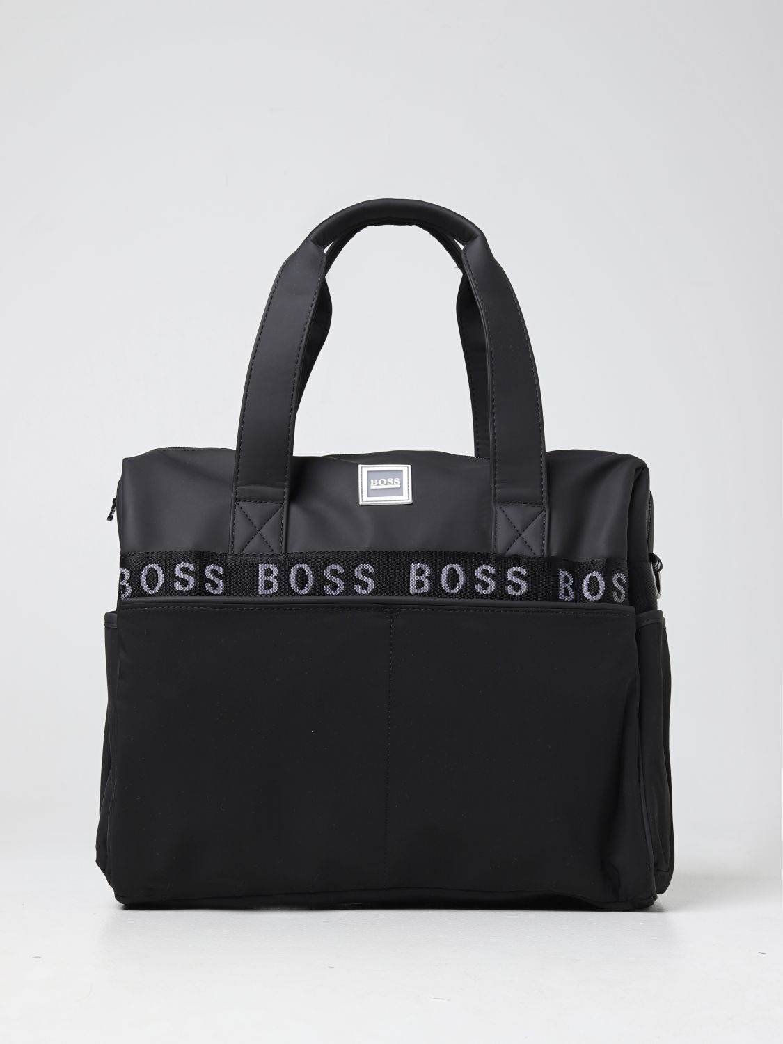 HUGO BOSS: diaper bag in fabric and synthetic leather - Black | Hugo ...