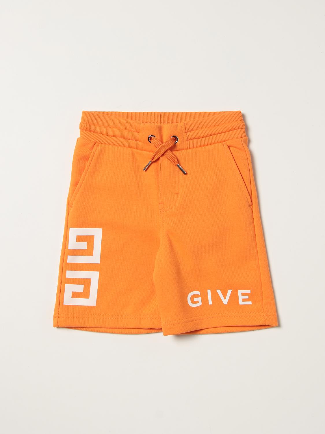 GIVENCHY: jogging shorts with 4G logo - Orange | Givenchy shorts H24158  online on 