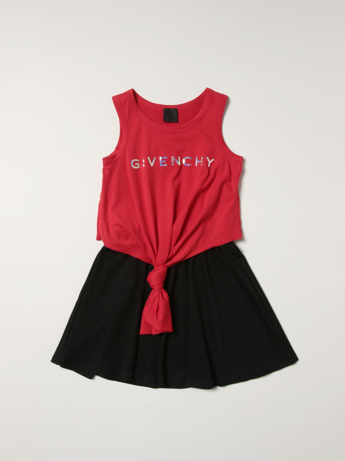 Abito Givenchy: Abito Givenchy in cotone bicolor rosso 1