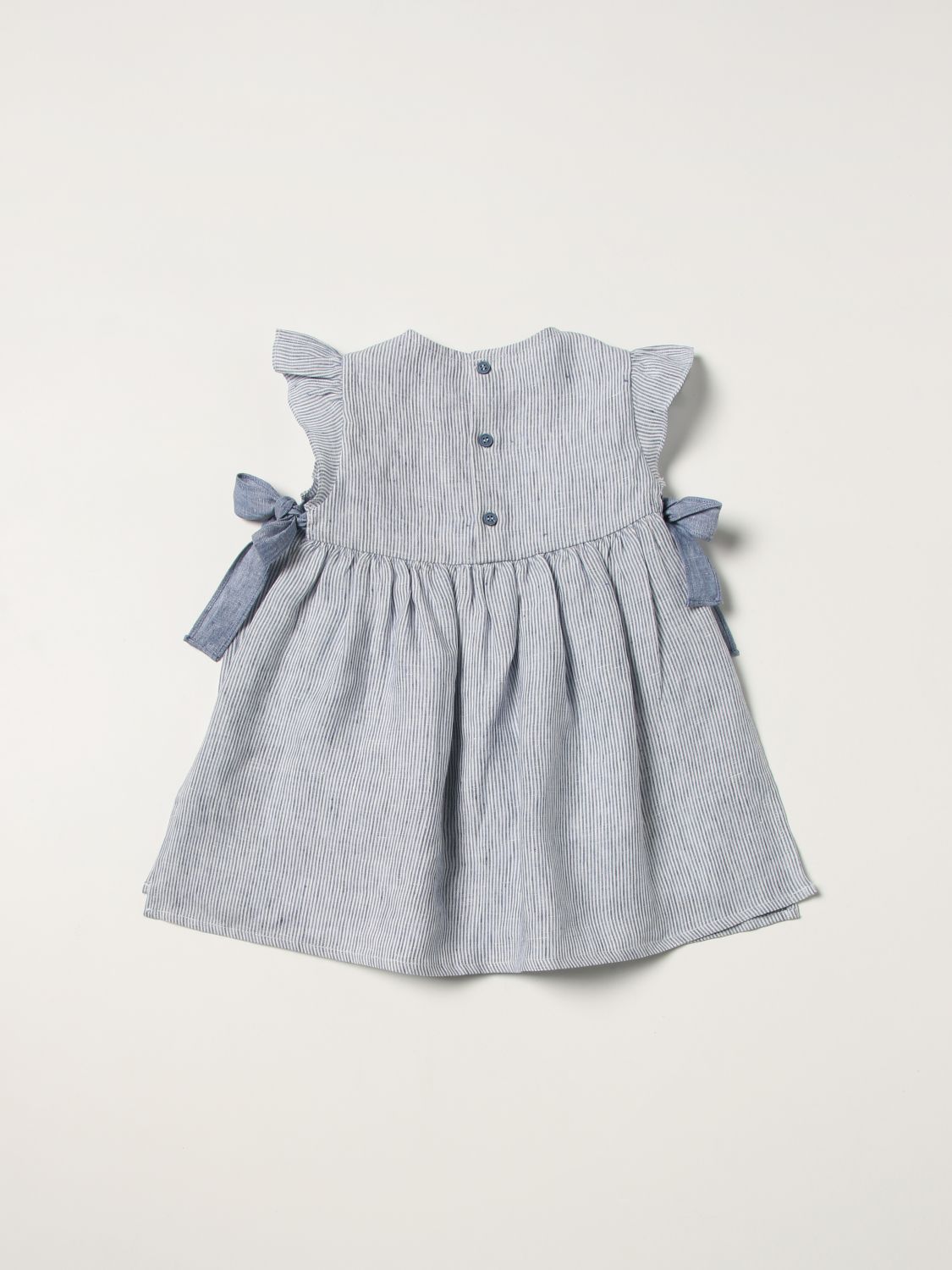 Romper Il Gufo: Il Gufo linen mini dress blue 2