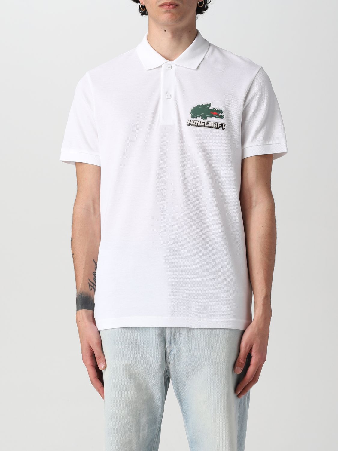 Men's Lacoste White Lacoste x Minecraft T-Shirt - M