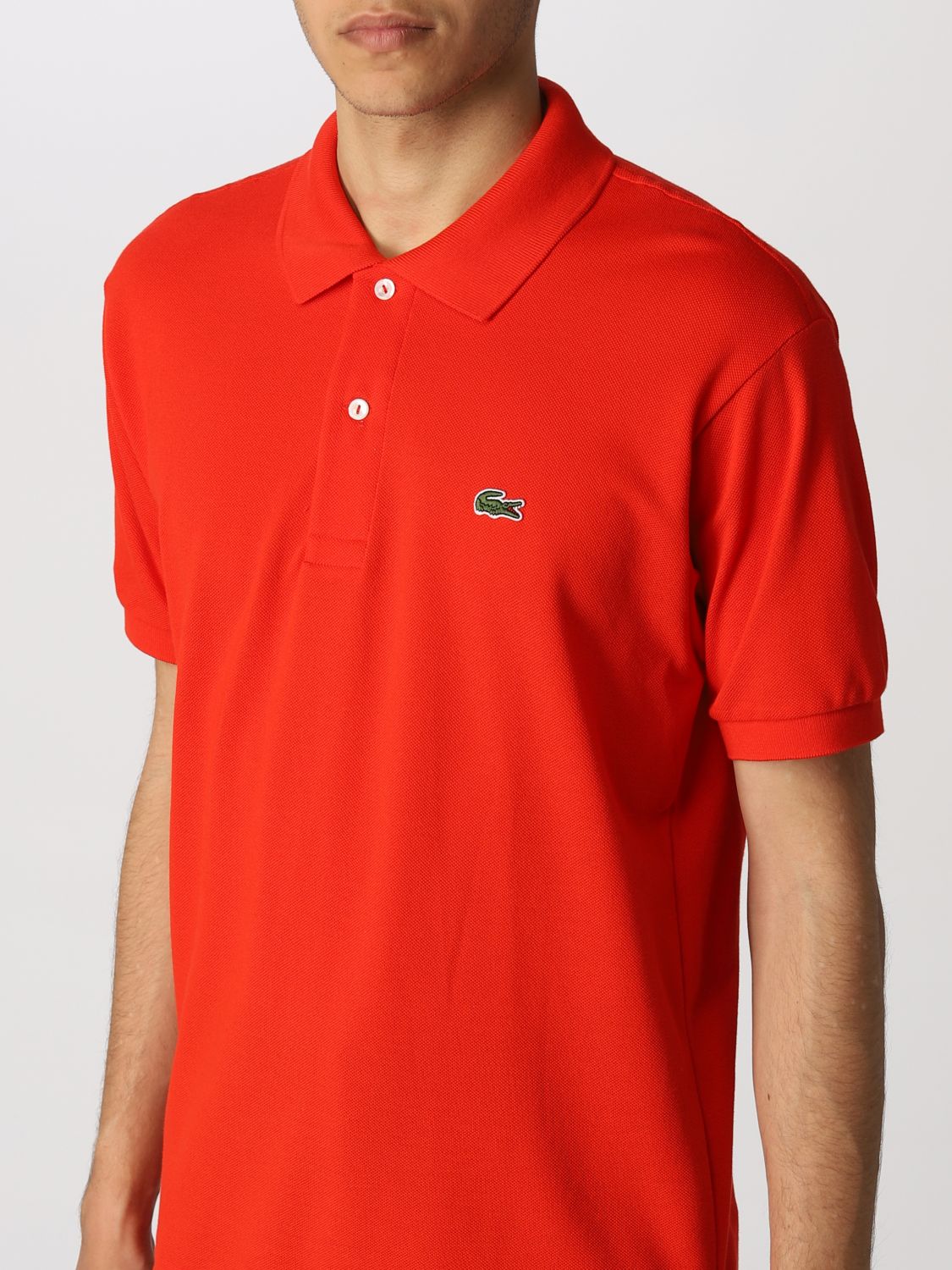 LACOSTE: basic polo shirt logo - Red | Lacoste polo shirt L1212 online on GIGLIO.COM