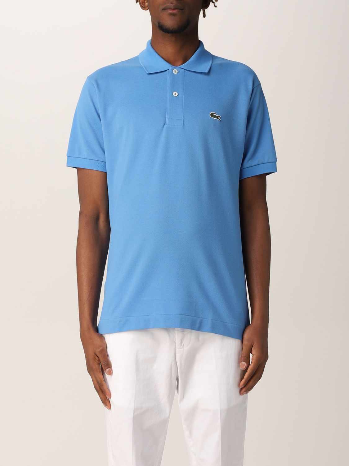 LACOSTE: basic polo with logo - Blue | Lacoste shirt L1212 online on GIGLIO.COM