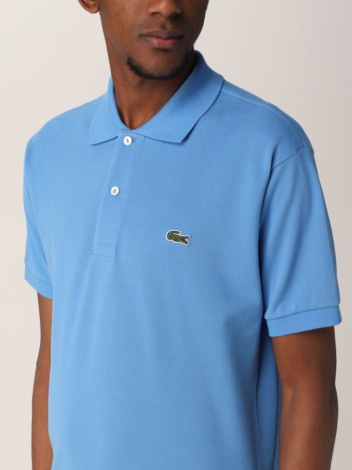 farligt Samler blade Børnehave LACOSTE: basic polo shirt with logo - Sky Blue | Lacoste polo shirt L1212  online at GIGLIO.COM