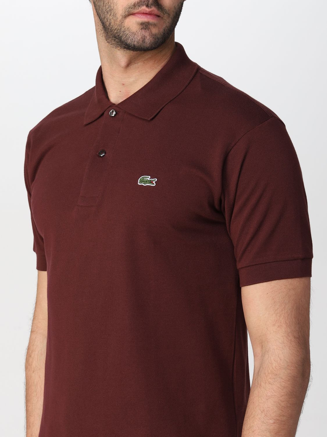 Armstrong matematiker verden LACOSTE: basic polo shirt with logo - Brown | Lacoste polo shirt L1212  online on GIGLIO.COM