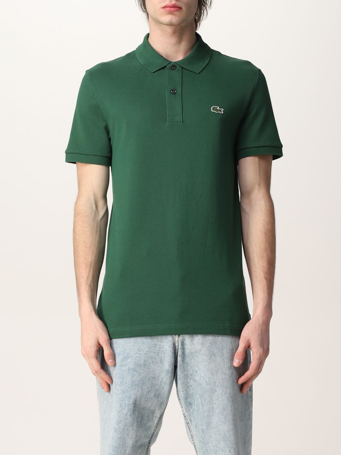 Lacoste Outlet: basic polo shirt with logo - Green | Lacoste shirt PH4012 online on GIGLIO.COM
