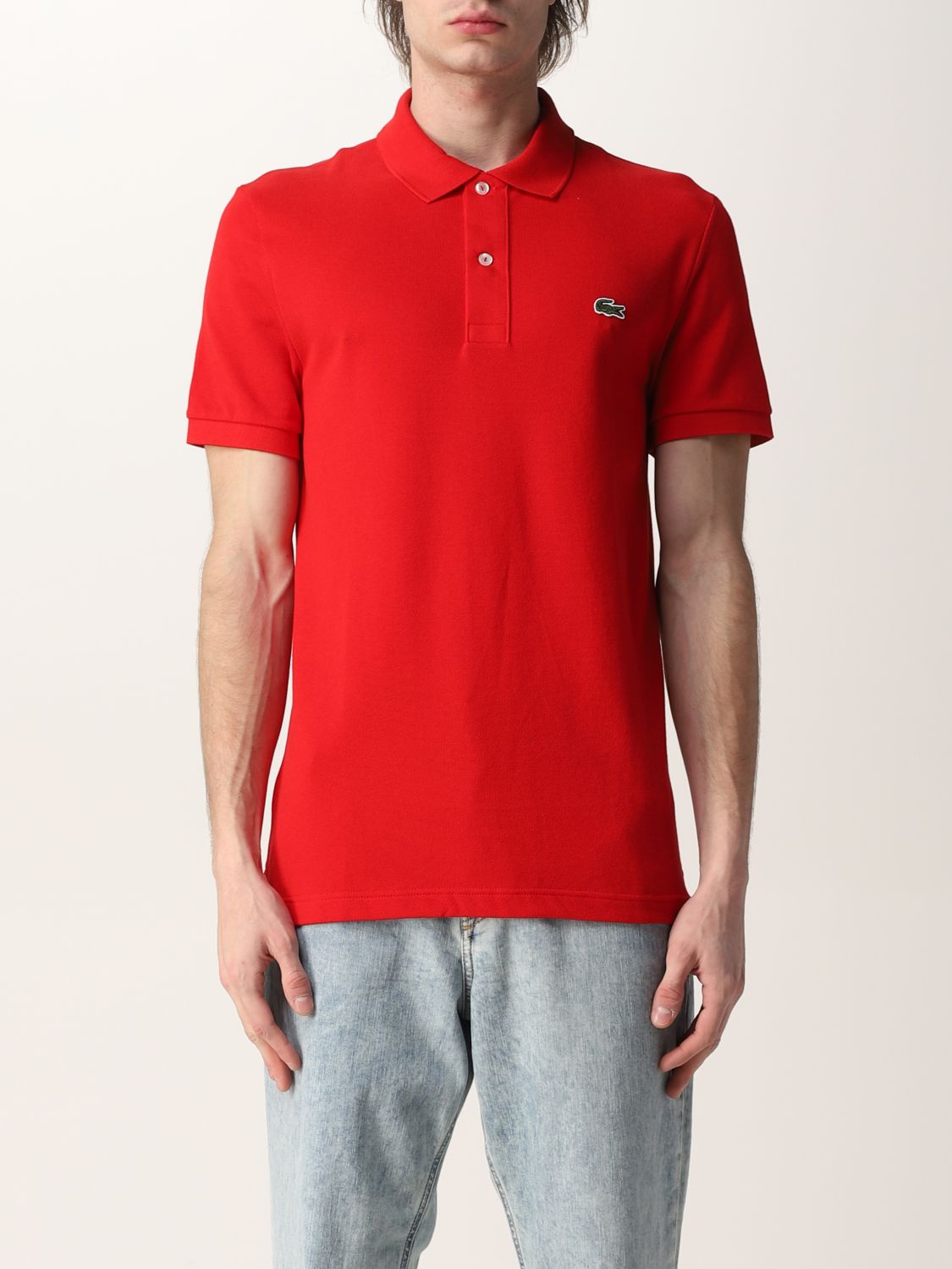 verlies uzelf zoet accent LACOSTE: basic polo shirt with logo - Red | Lacoste polo shirt PH4012  online on GIGLIO.COM