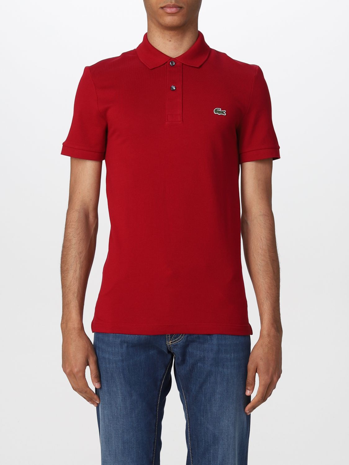 Lacoste Basic Polo Shirt With Logo In Burgundy