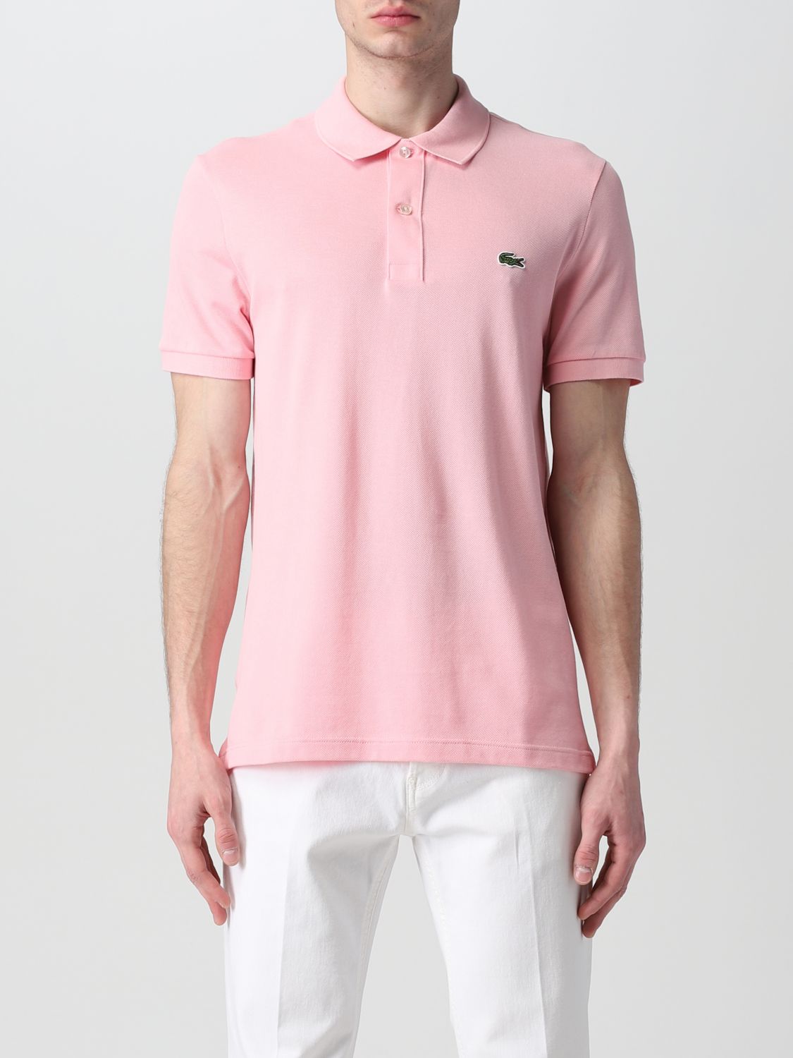 Lacoste Basic Polo Shirt With Logo In Blush Pink