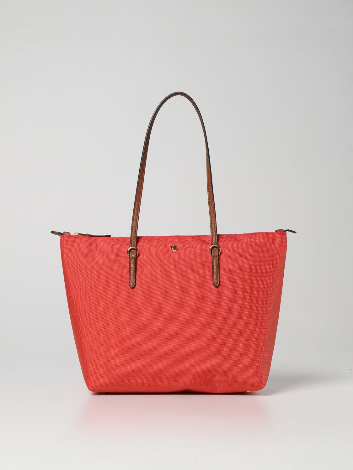 Lauren Ralph Lauren, Newbury orange Saffiano Leather Shopper Tote Bag