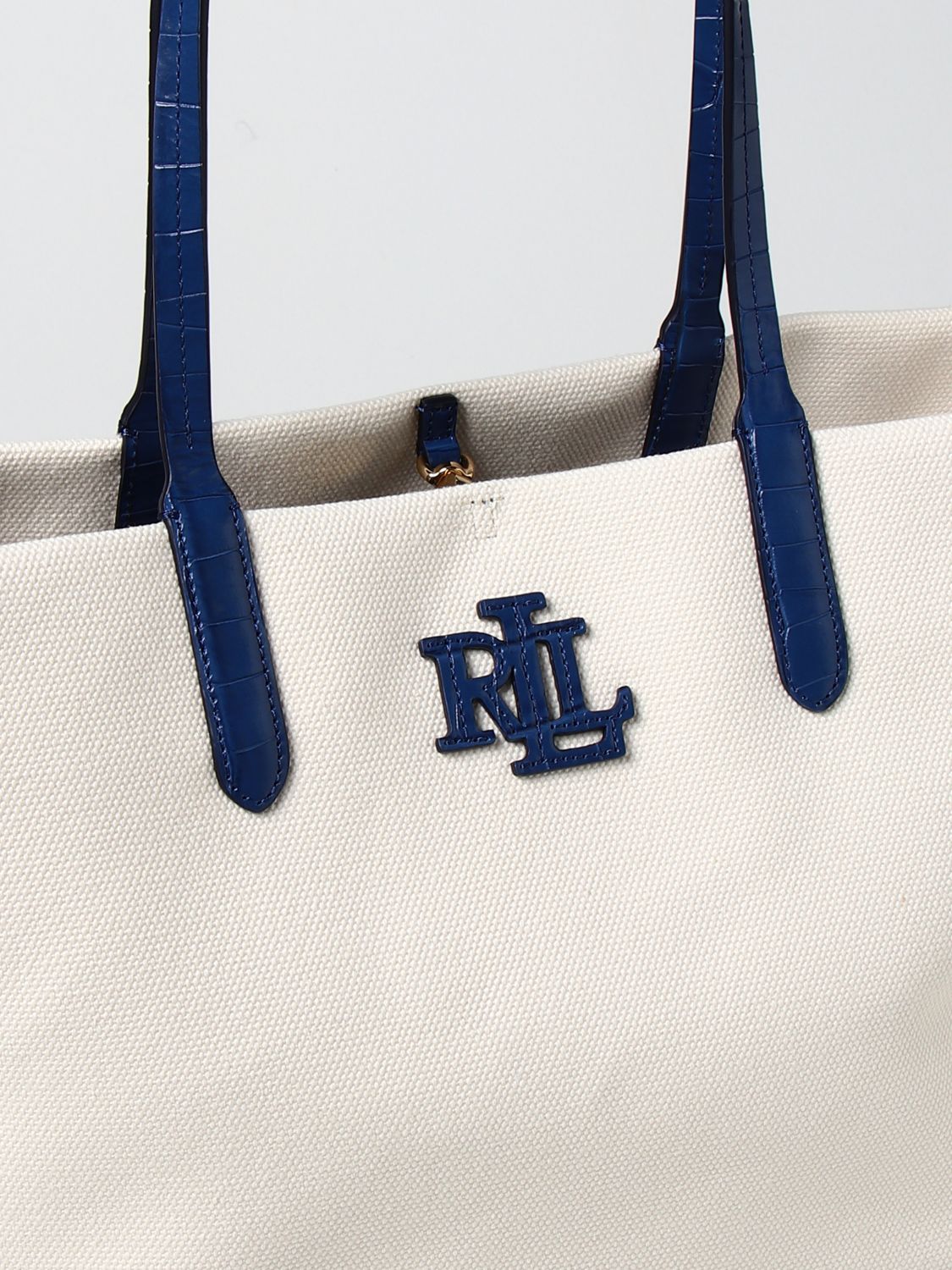 Shop Ralph Lauren Unisex Canvas A4 Leather Logo Totes by BlueAngel