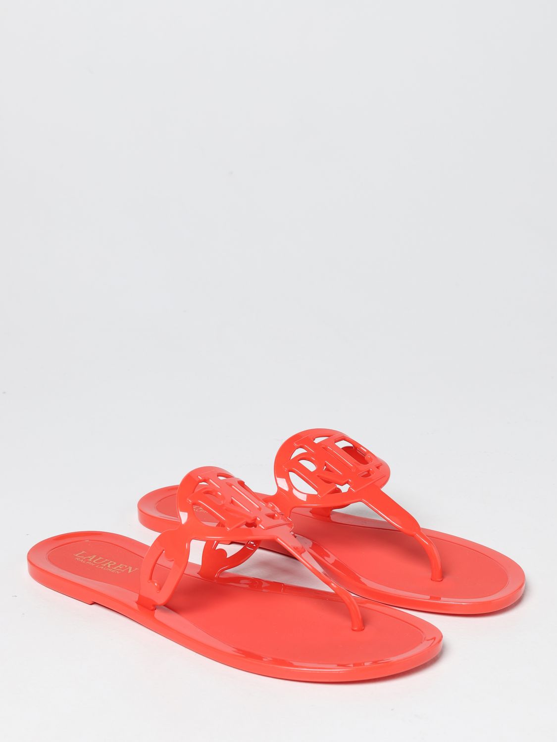 LAUREN RALPH LAUREN: rubber thong sandal - Orange | Flat Sandals Lauren ...