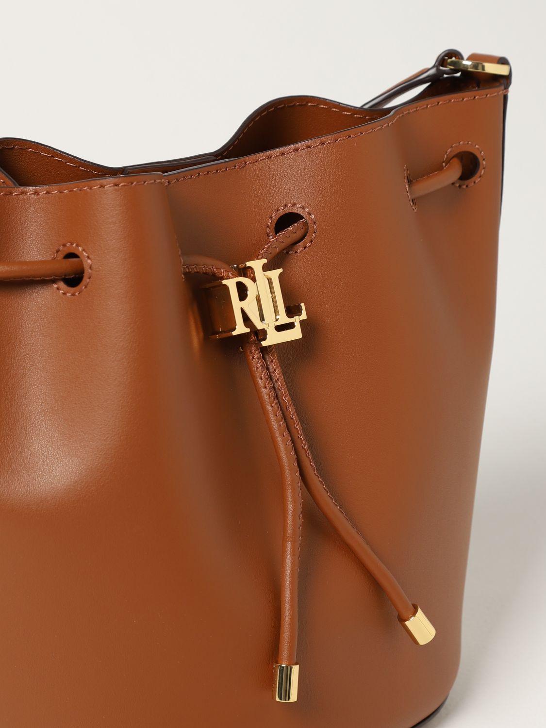 LAUREN RALPH LAUREN: bucket bag in leather - Black  Lauren Ralph Lauren  crossbody bags 431837534 online at