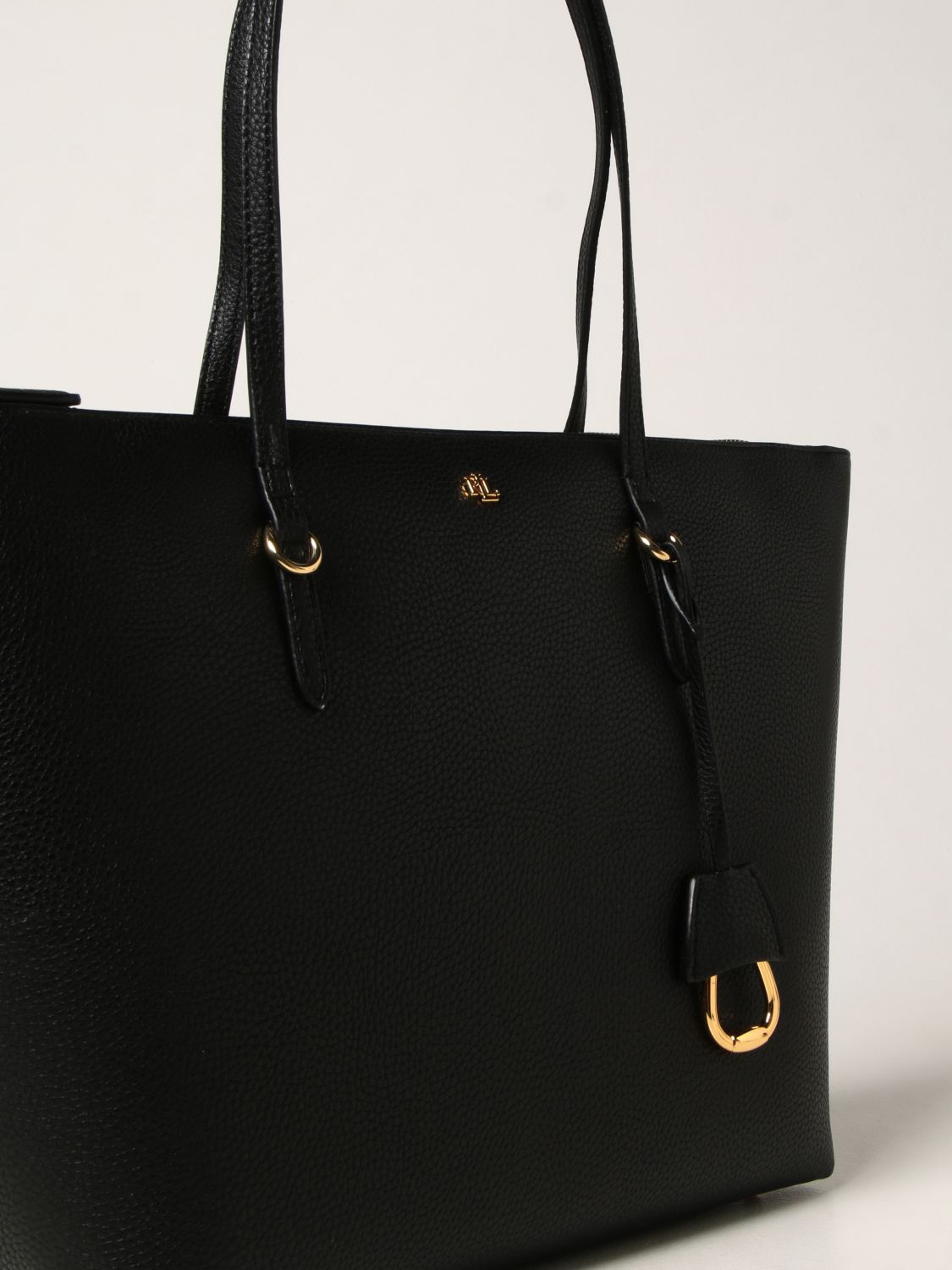 Ralph Lauren Leather Tote Bag - Black Totes, Handbags - WYG108335
