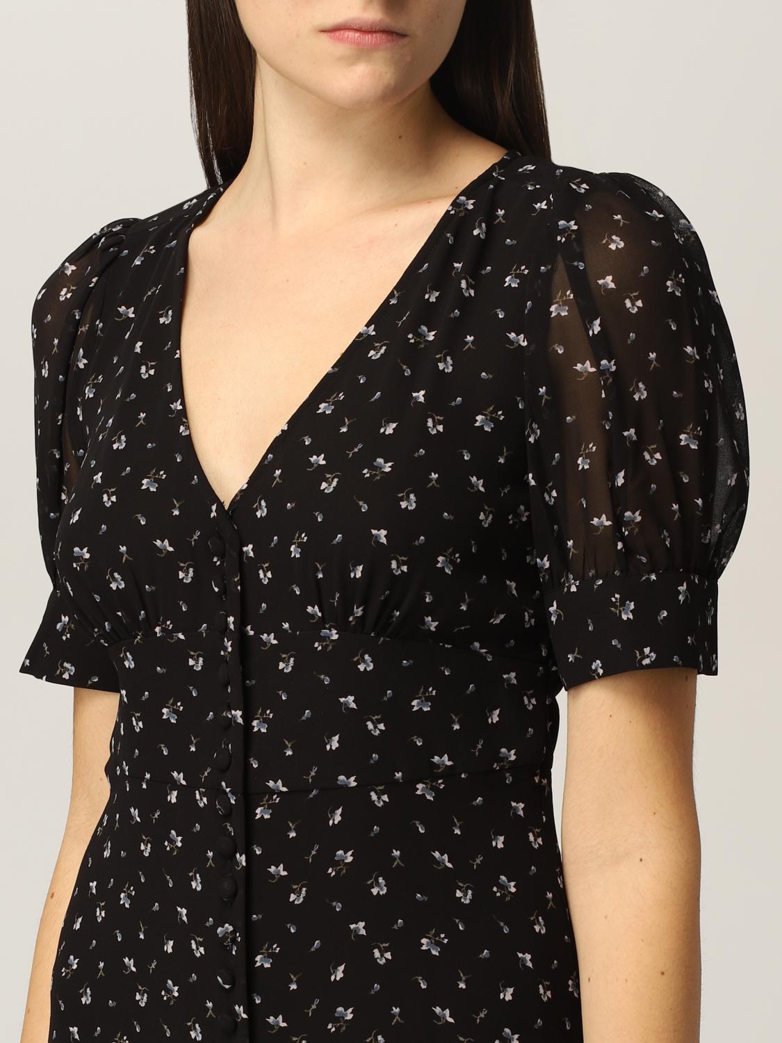 MICHAEL KORS: Michael dress with floral print - Black | Michael Kors dress  MH180MH4PE online on 