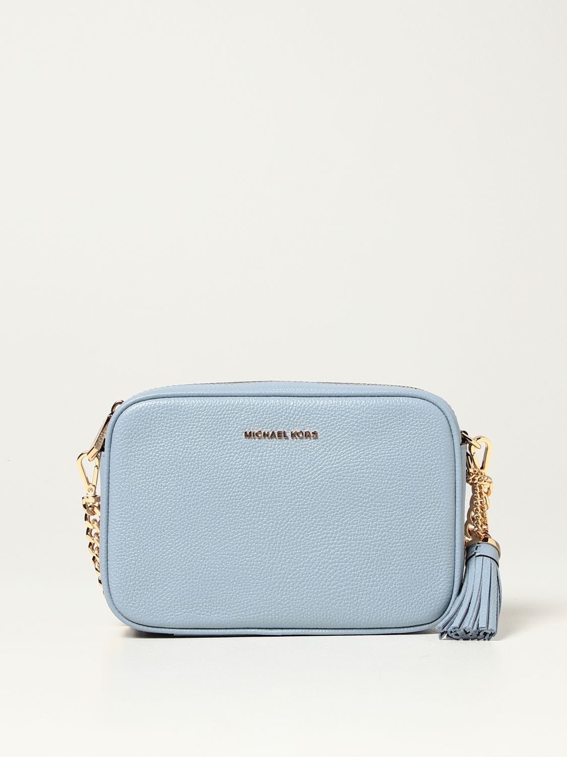 MICHAEL KORS: Michael Jet Set bag in grained leather - Gnawed Blue | Michael  Kors crossbody bags 32F7GGNM8L online on 