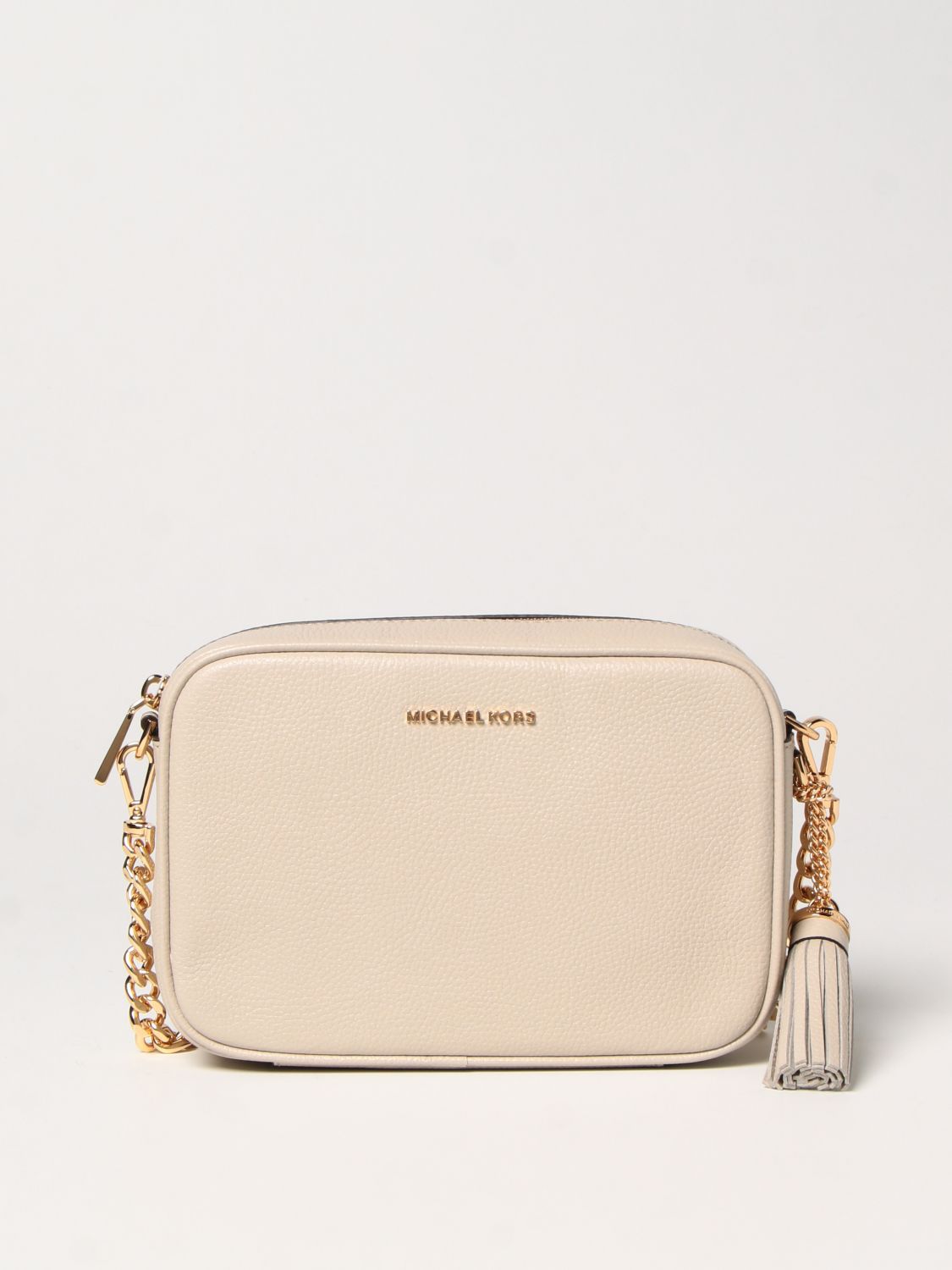 MICHAEL KORS: Michael Jet Set bag in grained leather - Gnawed Blue