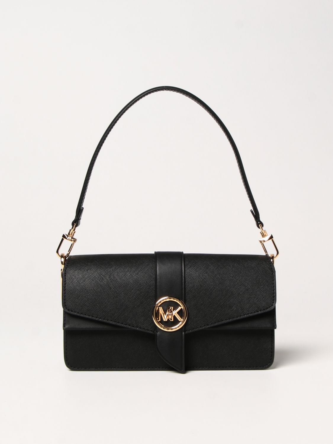 MICHAEL KORS: Greenwich Michael bag in saffiano leather - Black | Michael  Kors shoulder bag 30H1GGRL2L online on 