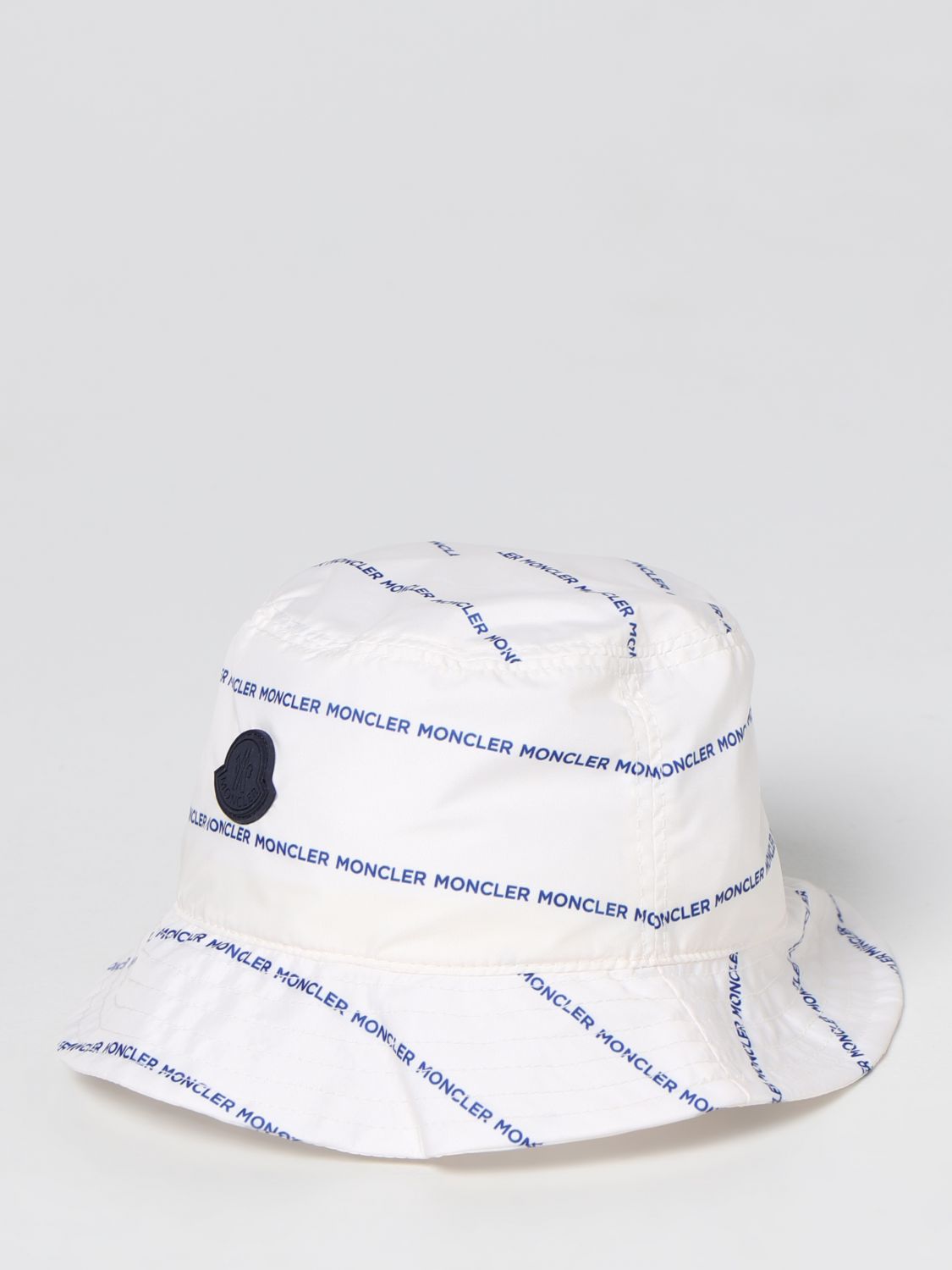 Cappello neonato Moncler: Cappello da pescatore Moncler in nylon bianco 1
