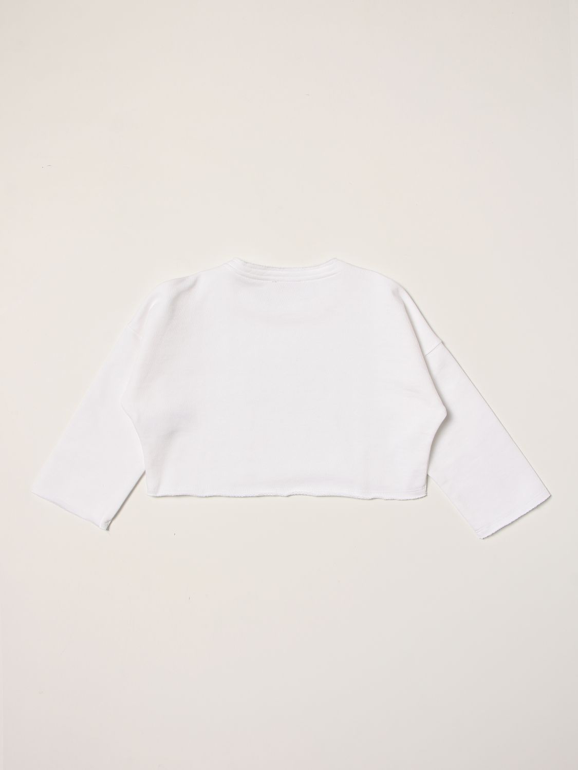 Jumper N° 21: N ° 21 cropped sweatshirt in cotton with logo white 2