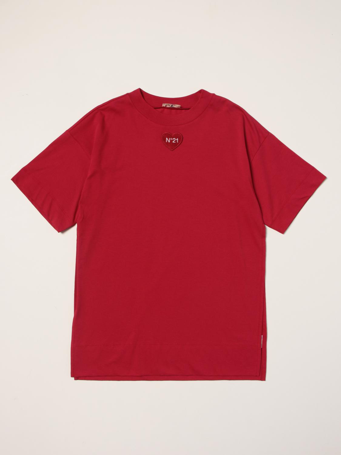 N° 21: N ° 21 cotton T-shirt with logo - Red | N° 21 t-shirt ...