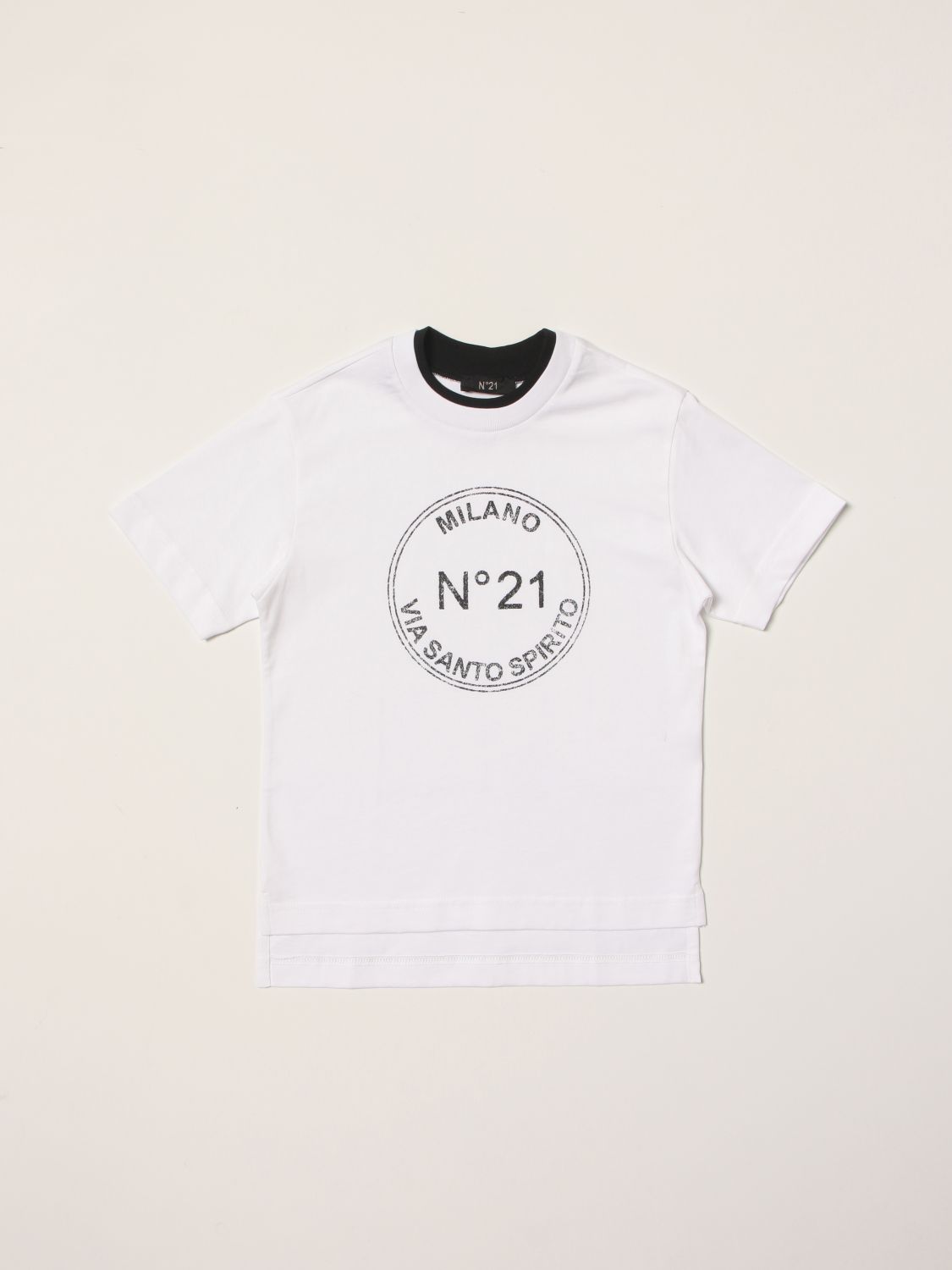 T-shirt N° 21: N ° 21 cotton T-shirt with logo white 1
