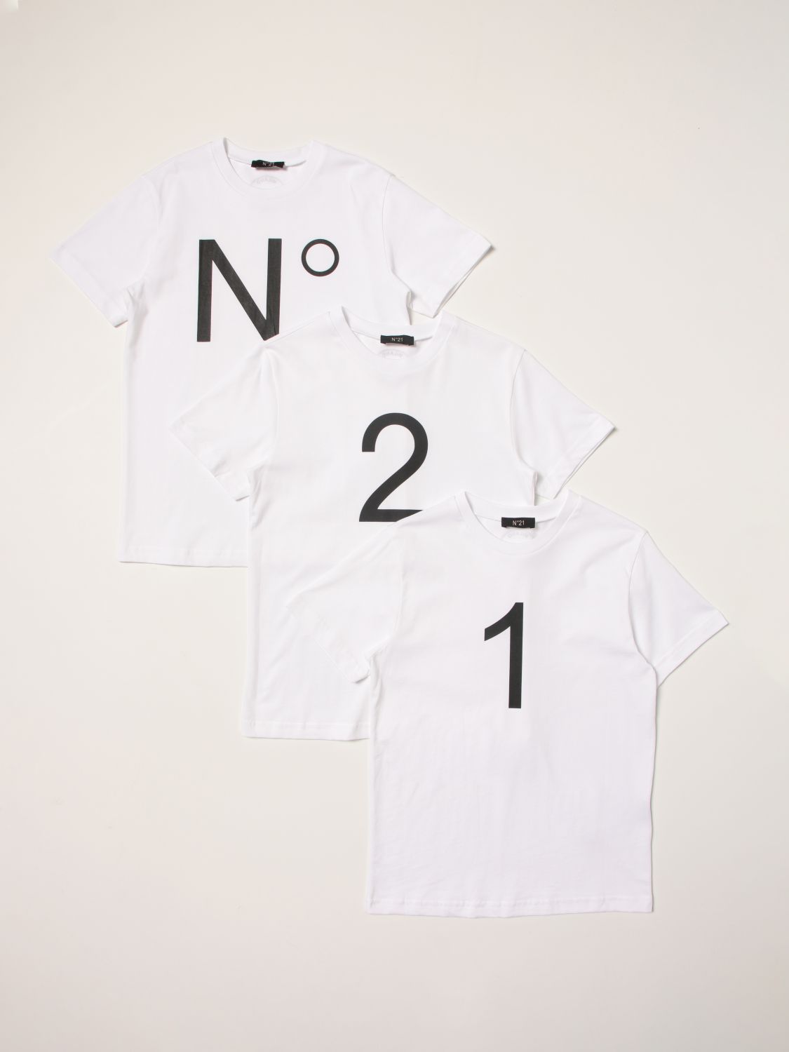 T-shirt N° 21: Set of 3 N ° 21 cotton t-shirts white 1