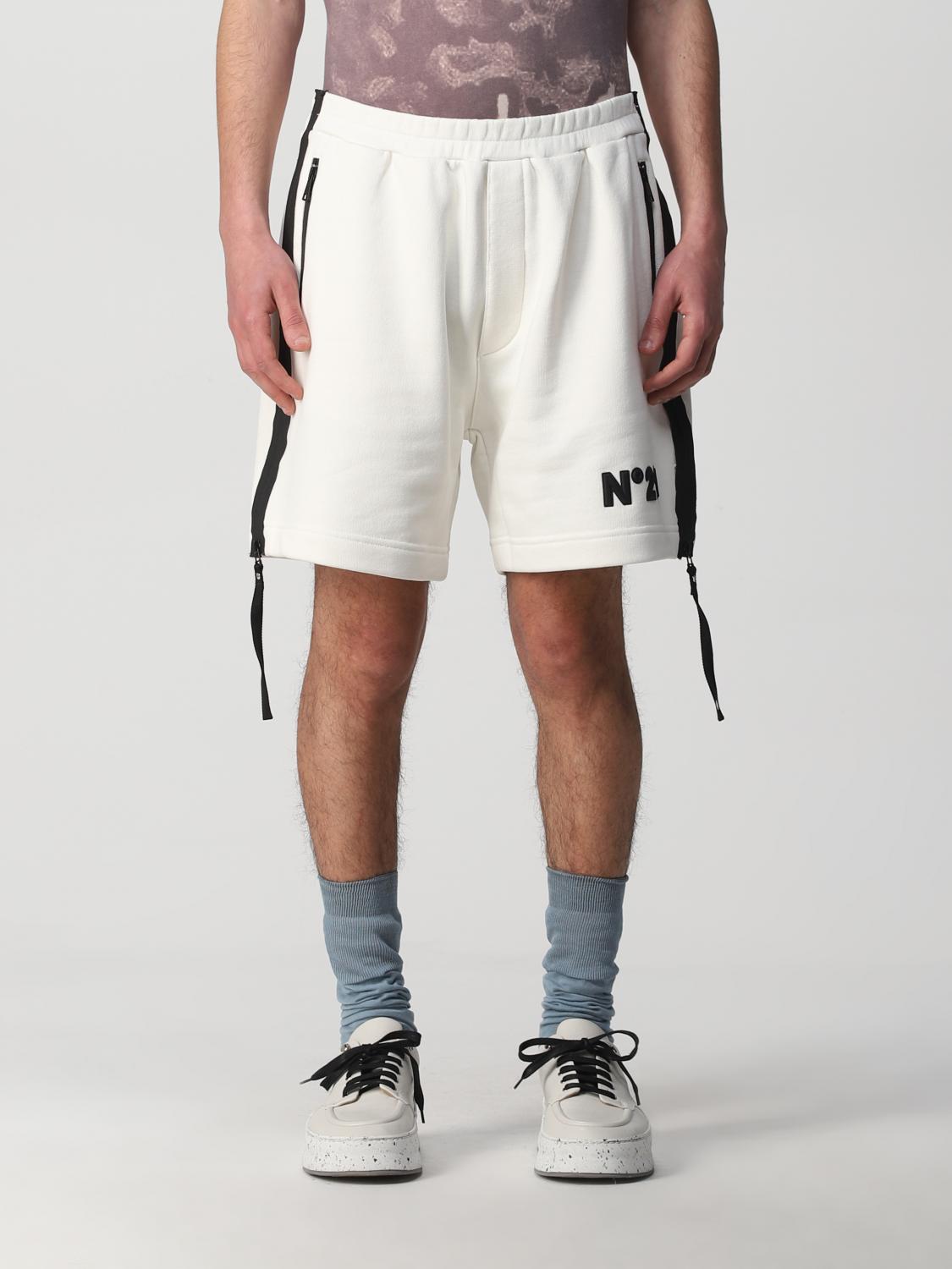 N° 21: Bermuda felpa logo - Panna | Pantaloncino N° 21 D0126332 GIGLIO.COM