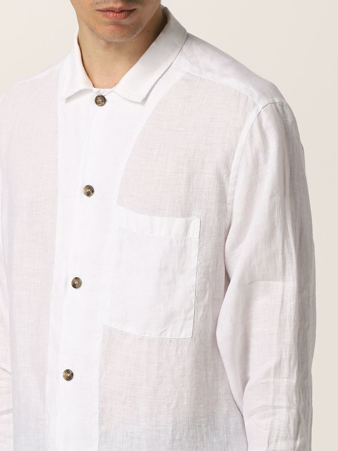 Chemise Coton Paolo Pecora pour homme en coloris Blanc Homme Vêtements Chemises Chemises habillées 