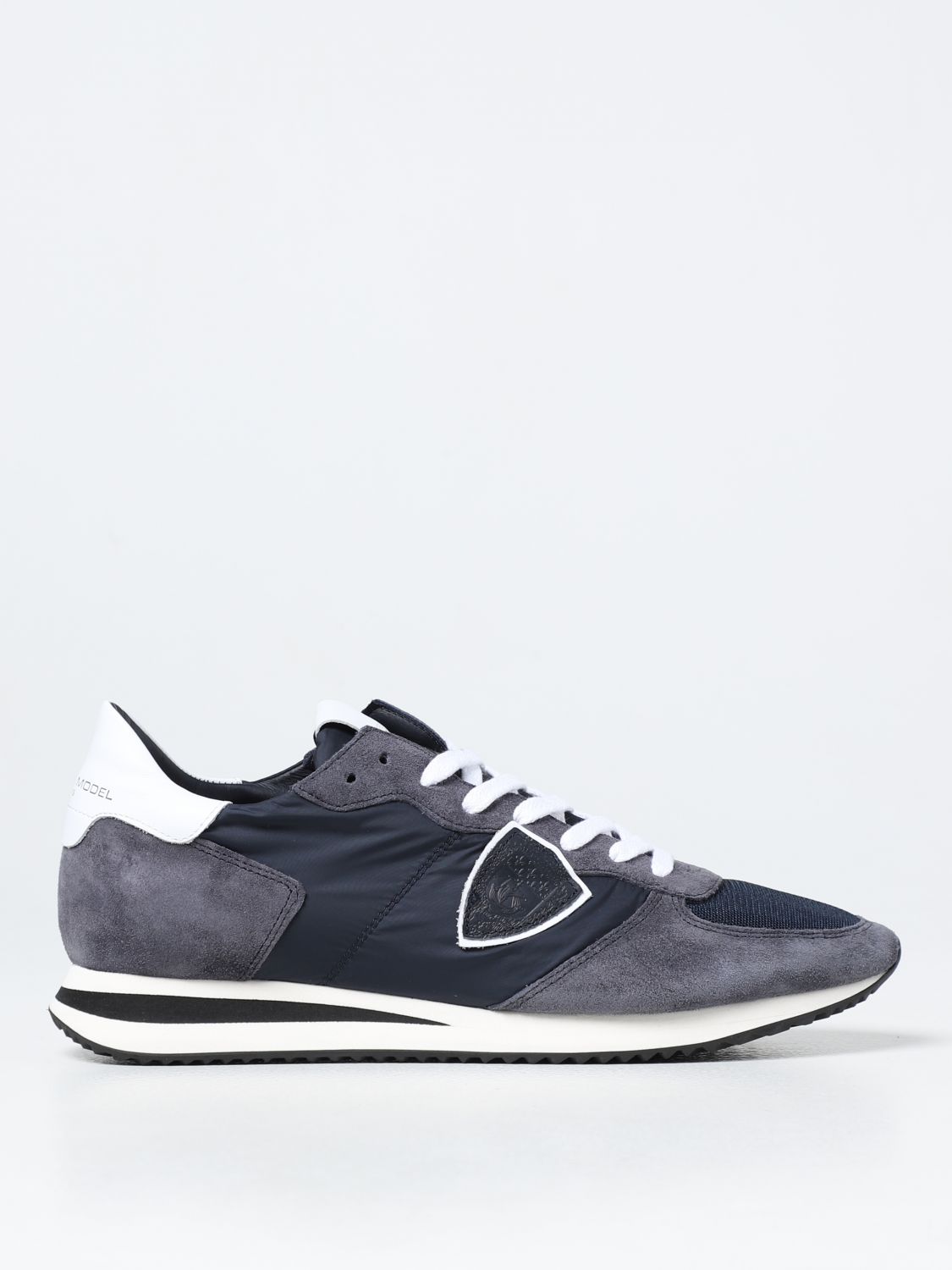 PHILIPPE MODEL: Trpx trainers in nylon and suede - Blue | Philippe ...