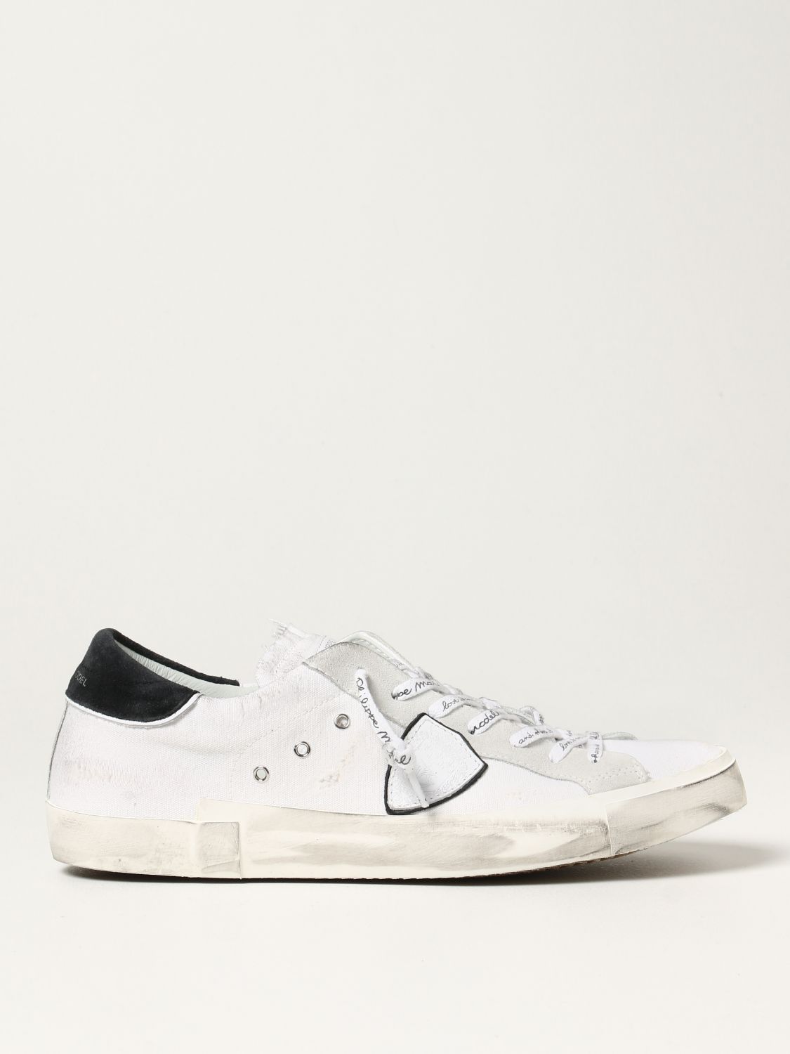 Sneakers Philippe Model: Sneakers PRSX Philippe Model in canvas usured bianco 1