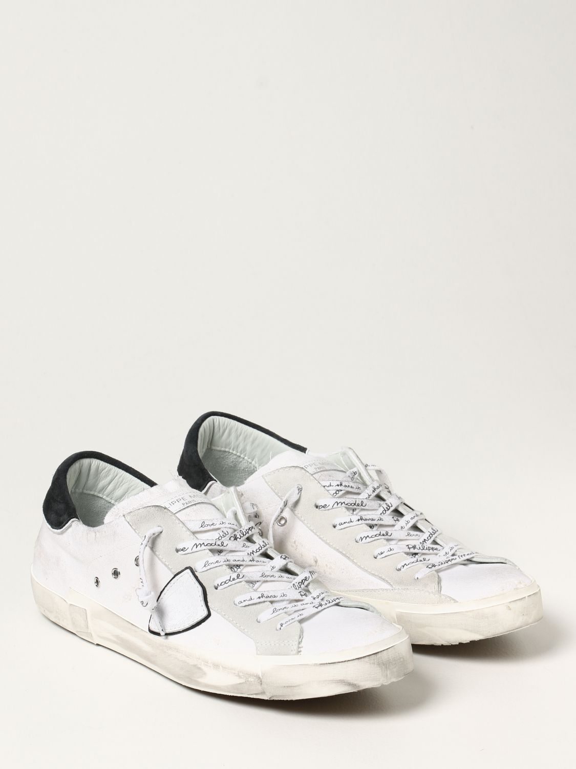 Sneakers Philippe Model: Sneakers PRSX Philippe Model in canvas usured bianco 2