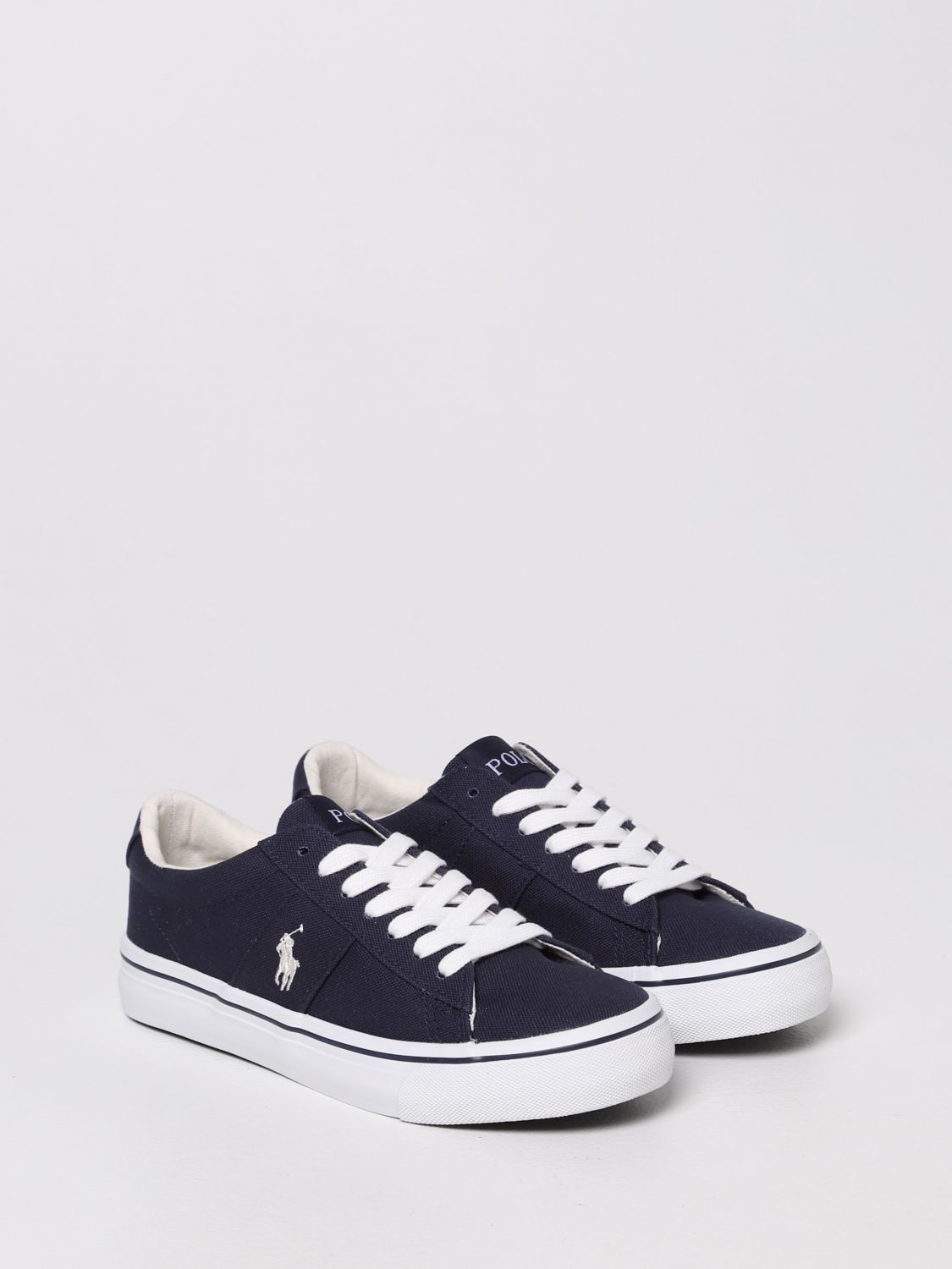 Polo Ralph Lauren Outlet: Sayer canvas sneakers - Navy | Polo Ralph Lauren  shoes RF103396 online on 