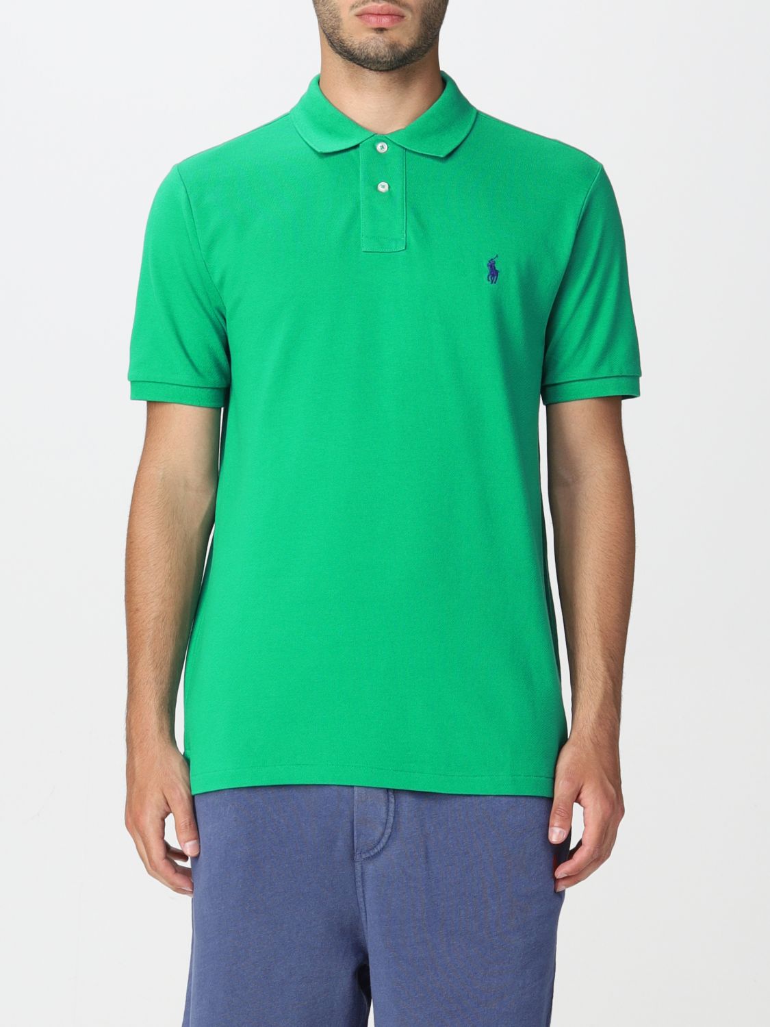 Bewolkt Feat hypotheek Polo Ralph Lauren Outlet: cotton polo shirt with logo - Sage | Polo Ralph  Lauren polo shirt 710795080 online on GIGLIO.COM