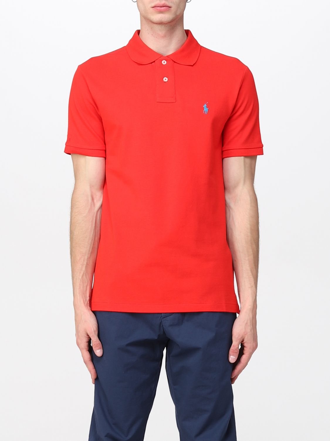 Polo Ralph Lauren Cotton Polo Shirt With Logo In Red