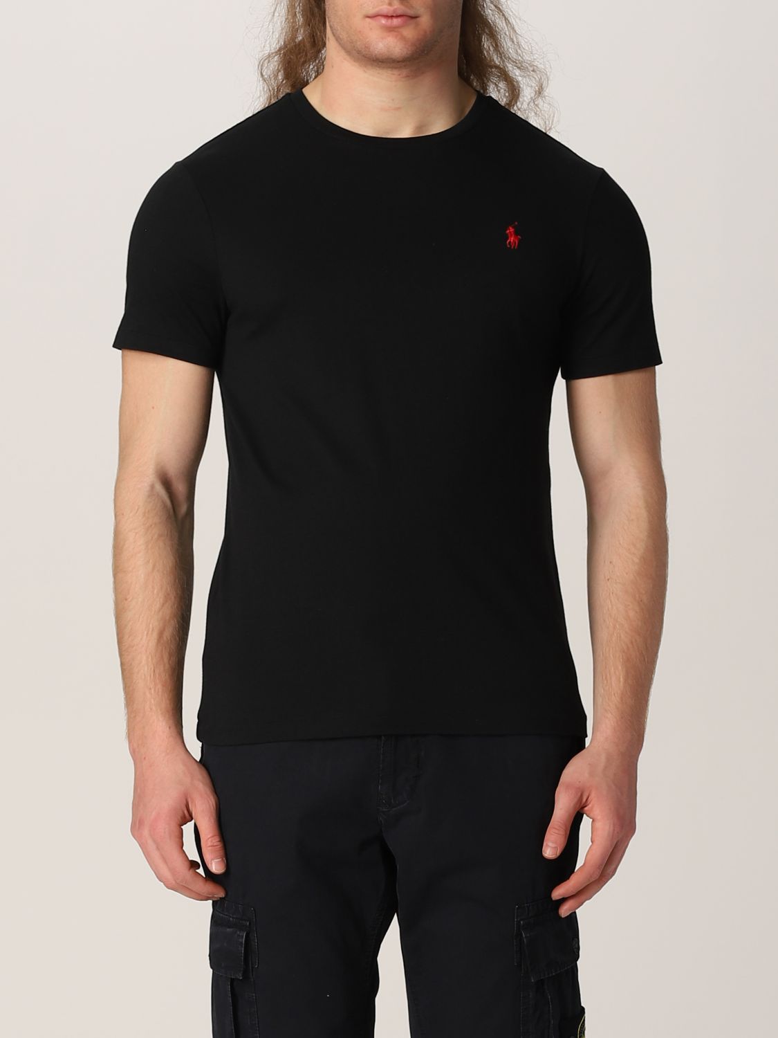 T-shirt Polo Ralph Lauren: T-shirt Polo Ralph Lauren in cotone con logo nero 1