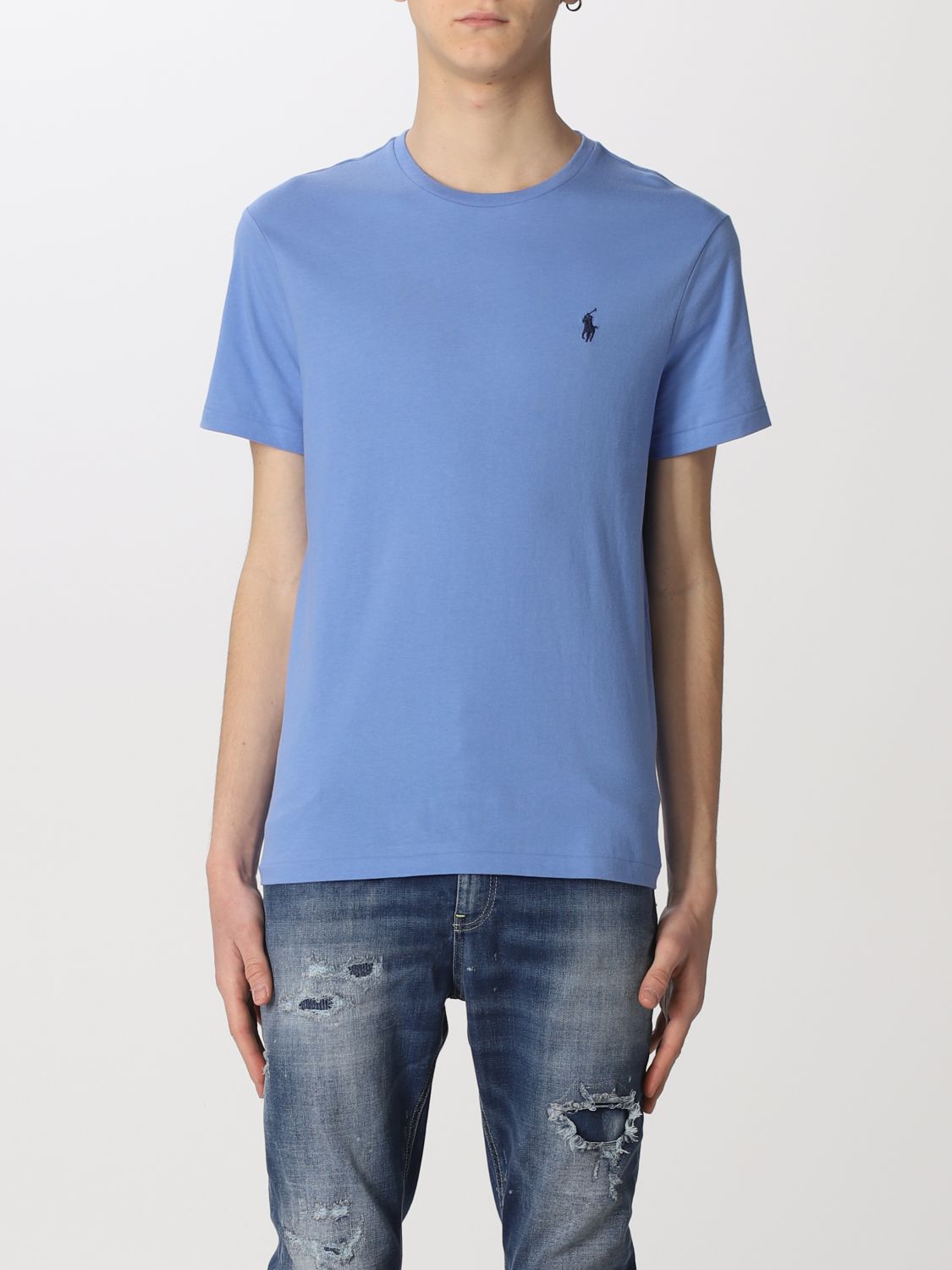 Polo Ralph Lauren Cotton T-shirt With Logo In Blue 1
