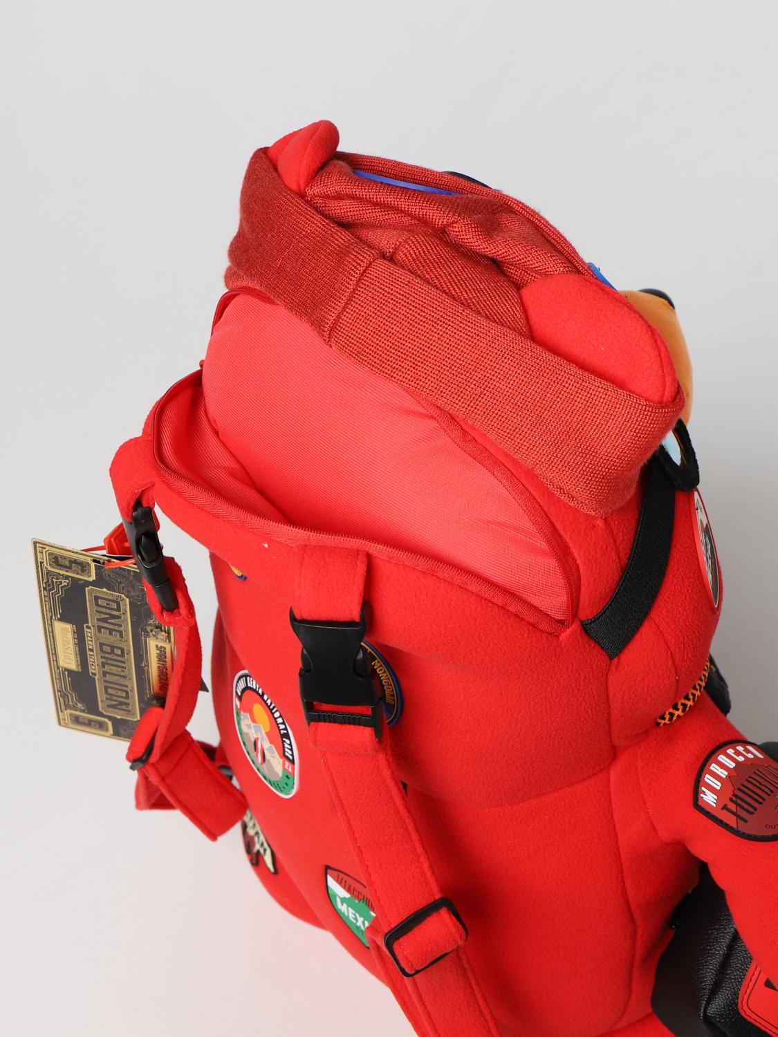 SPRAYGROUND: Zaino teddy bear con patches - Rosso | Zaino Sprayground  910B4076NSZ GIGLIO.COM