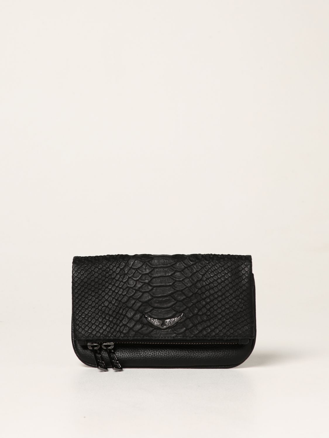 ZADIG & VOLTAIRE: Rock Nano bag in leather with python print