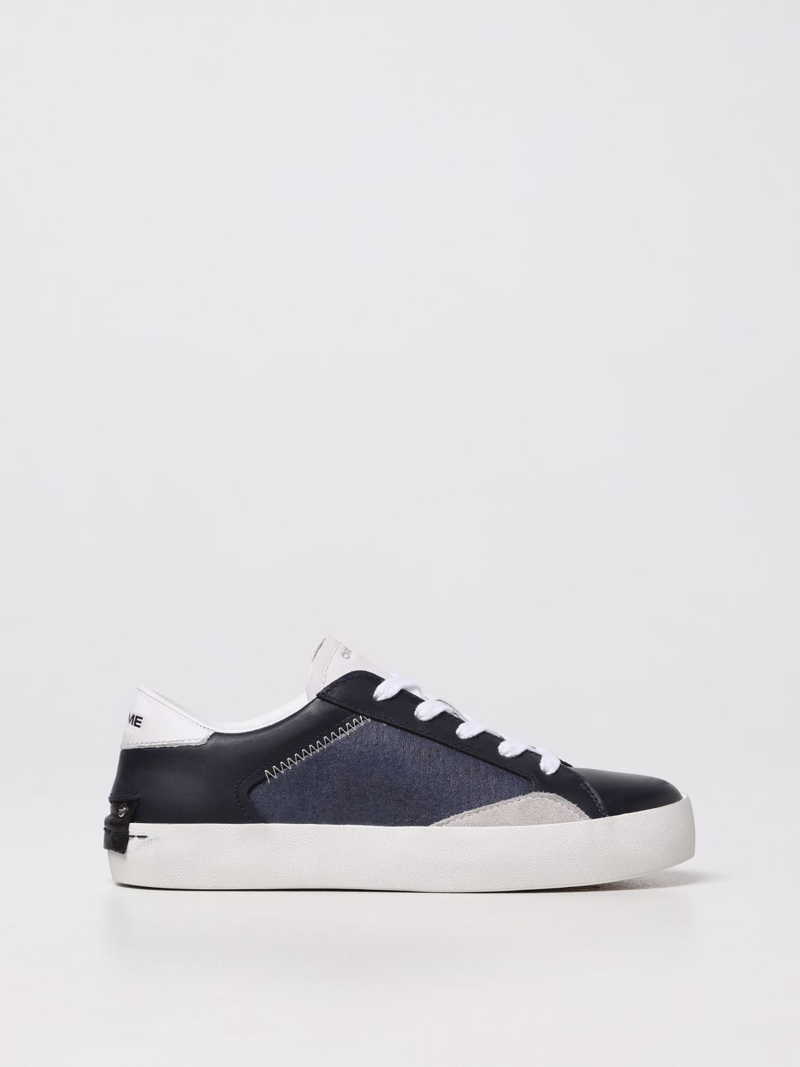 Crime London Kids' Trainers In Leather And Fabric In Blue