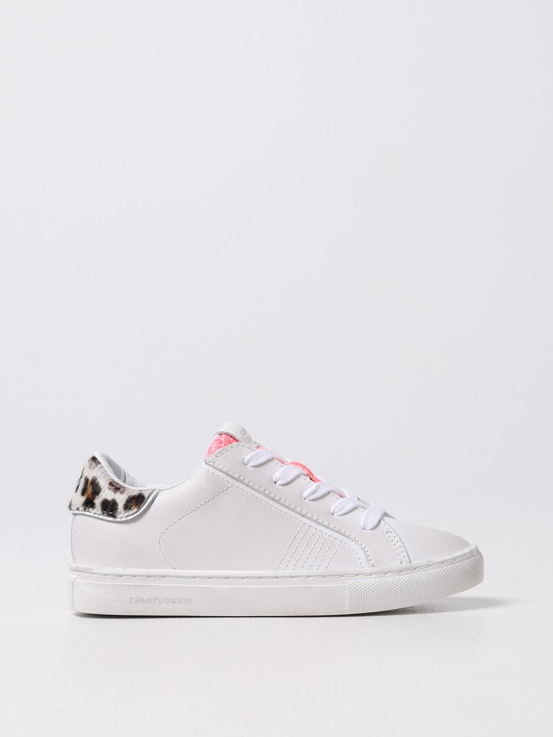 Crime London Kids' Trainers In Worn Leather In White