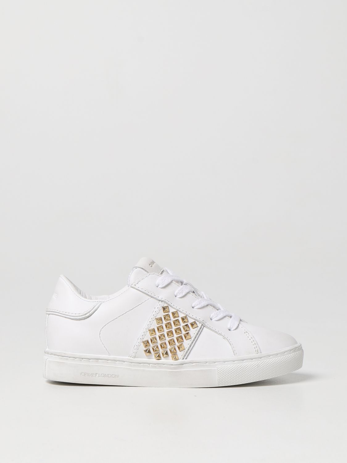 Crime London Kids' Trainers In Leather With Studs In White